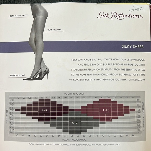 Hanes Silk Reflections control top reinforced toe size CD, color Natural - Picture 6 of 7